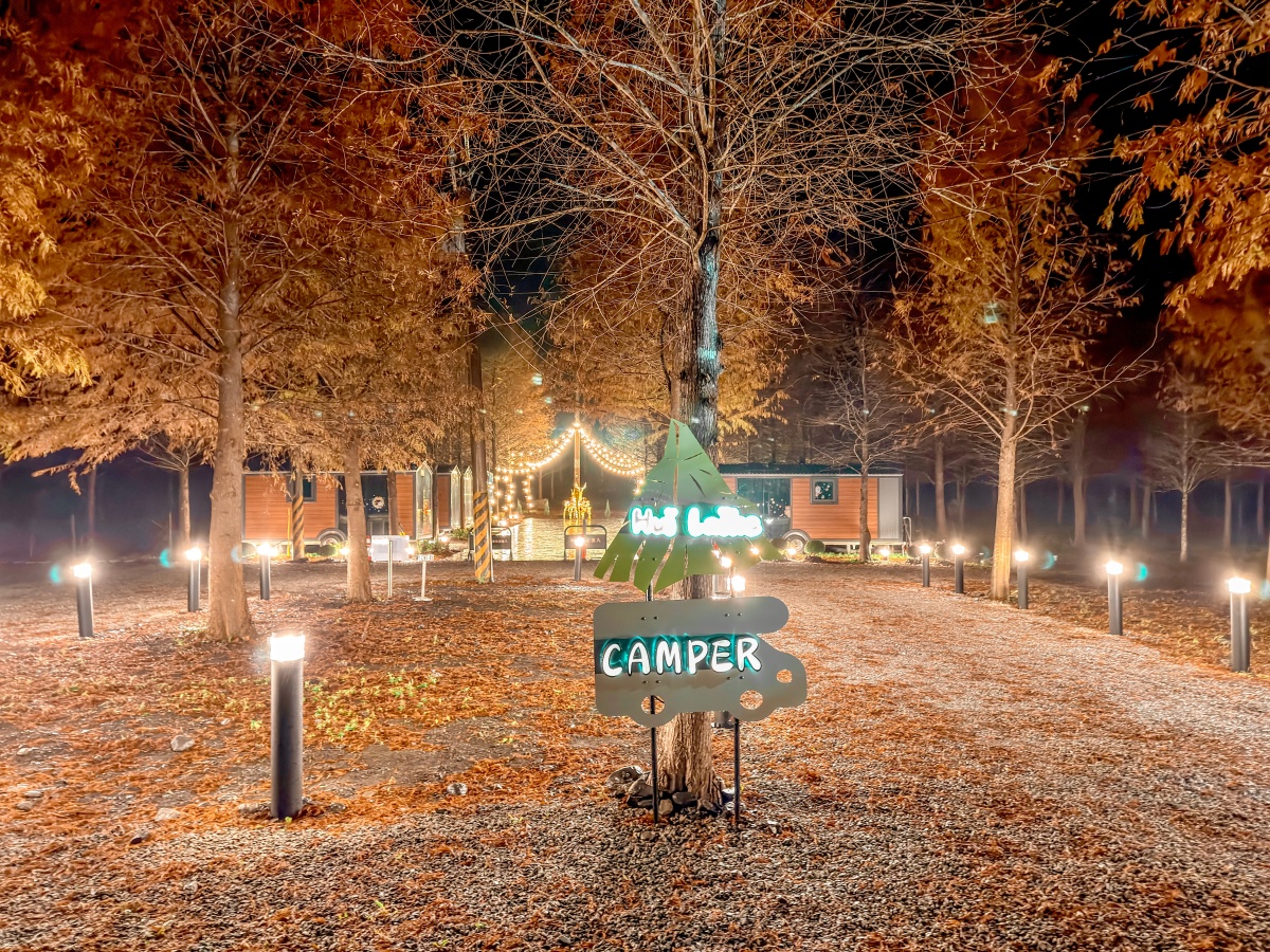 ❤旅宿分享❤【會來尖石溫泉渡假村】新竹尖石露營車推薦｜被落羽松包圍的懶人露營車，在森林裡醒來再去泡溫泉