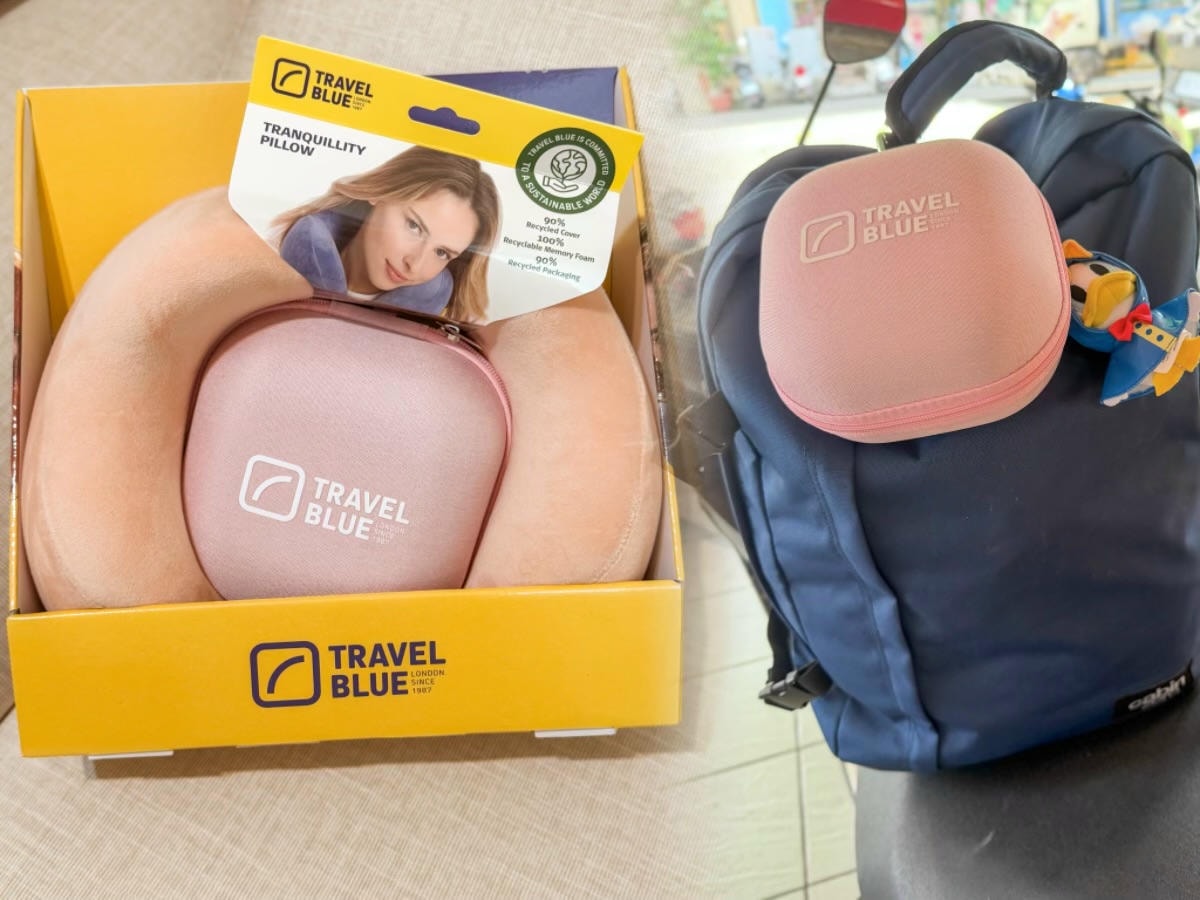❤產品分享❤〖Travel Blue藍旅 寧靜頸枕同色套組〗這次墾丁旅行，移動時間直接變成補眠時間！